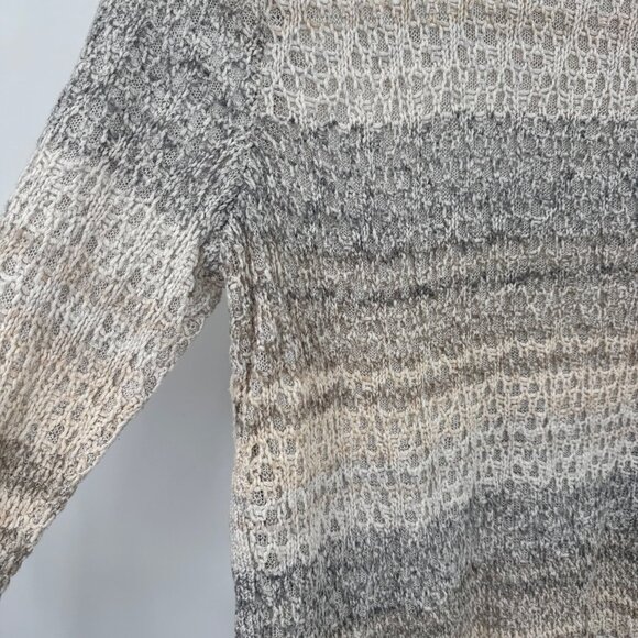 Chicos 2 Womens Knit sweater Layered Design Size large Beige Gray Cotton Blend - Picture 12 of 13